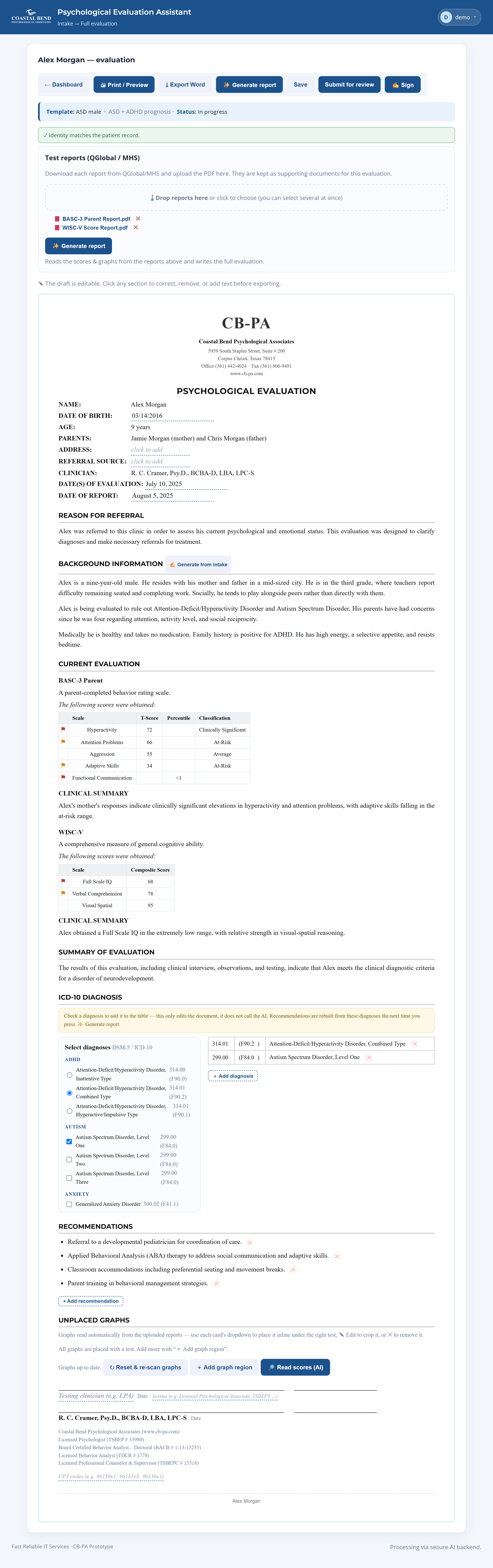 The full editable evaluation draft