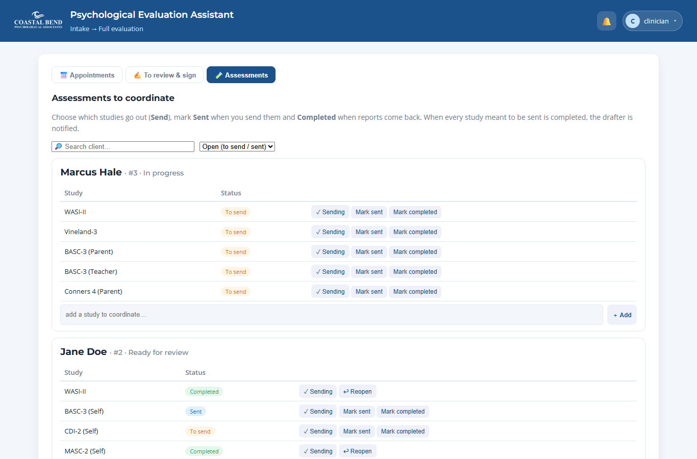 Assessment coordination board